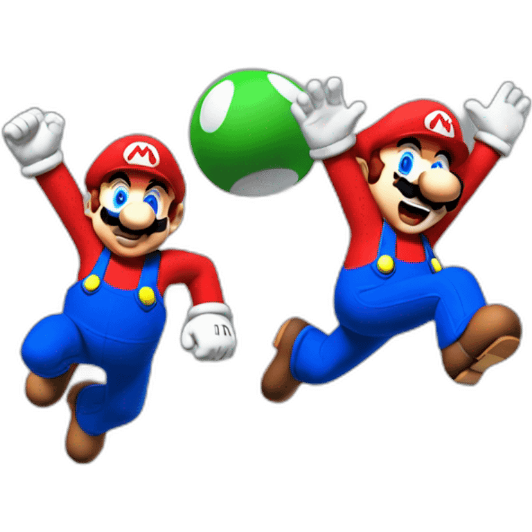 Mario jumping on luigi emoji