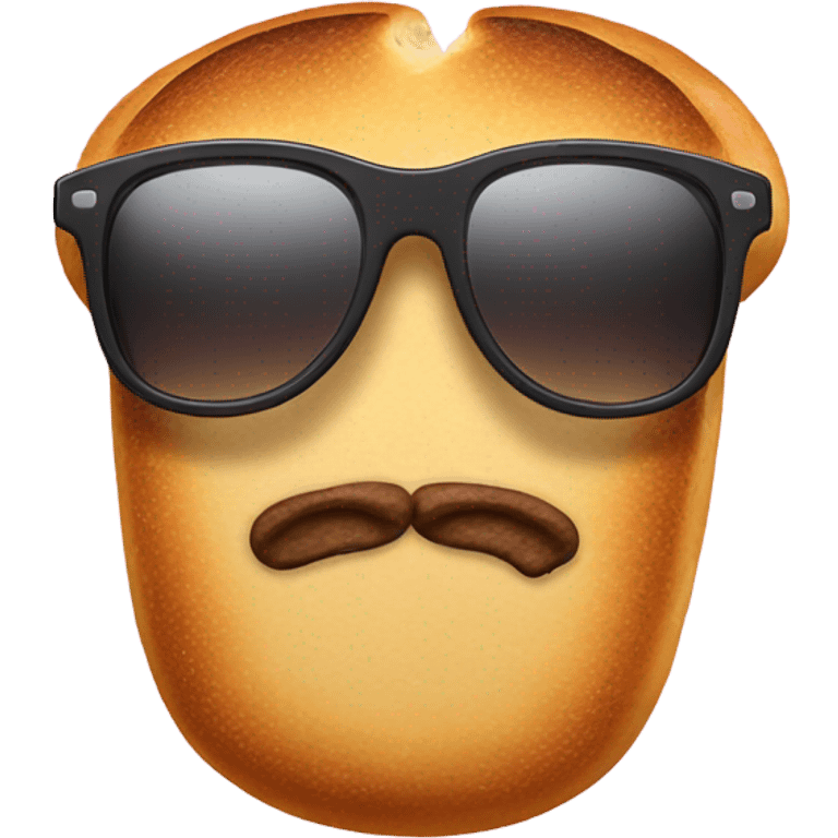 half bread with sunglasses emoji