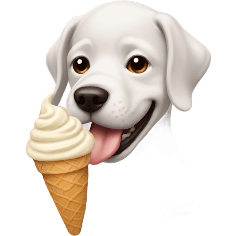 Dog eating ice cream emoji