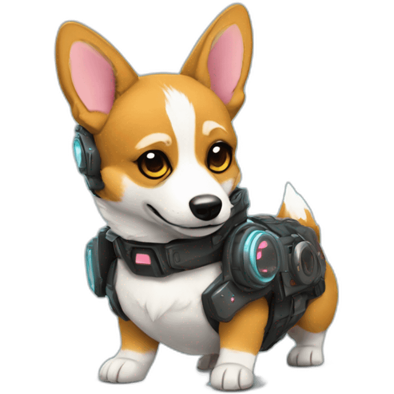 cyberpunk corgi from the future emoji