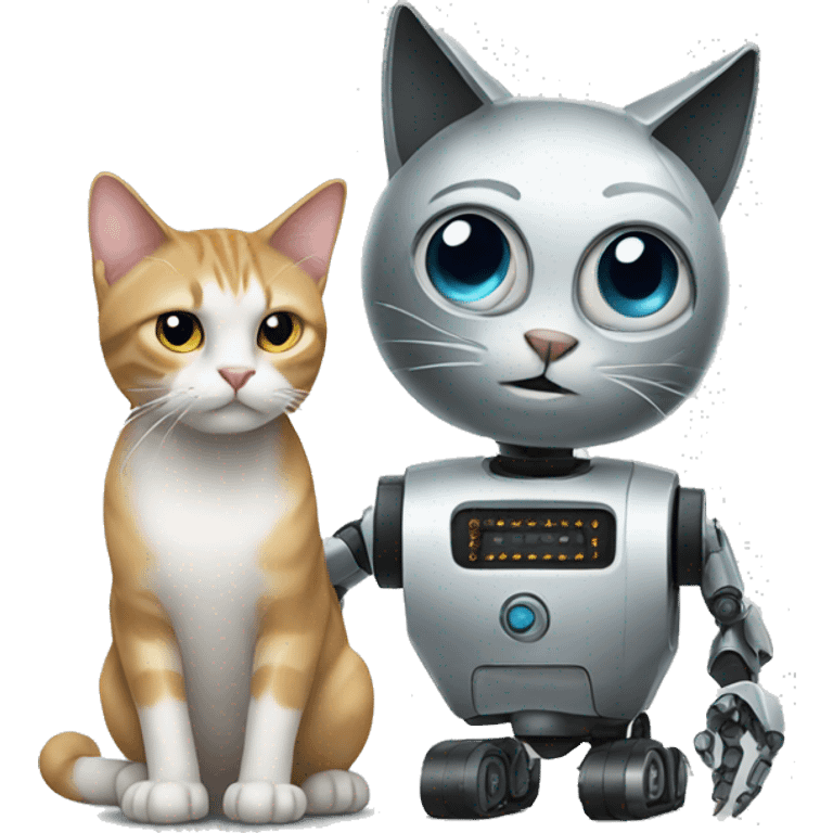 a cat with a robot emoji