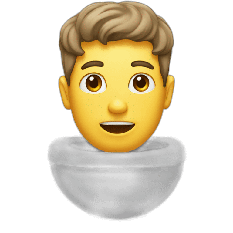 male head and neck sticking out of a toliet emoji