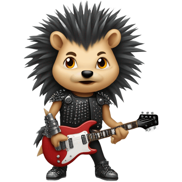 Heavy metal hedgehog emoji