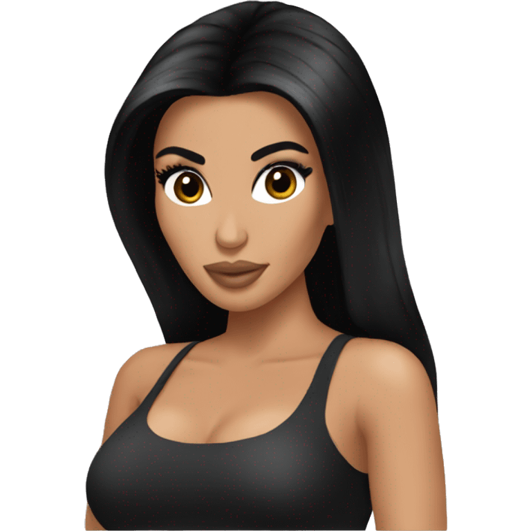 Kim kardashian with black hair emoji