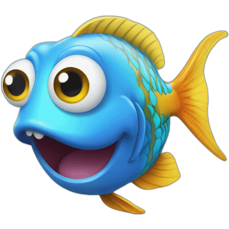 A smiling happy fish with big eyes emoji