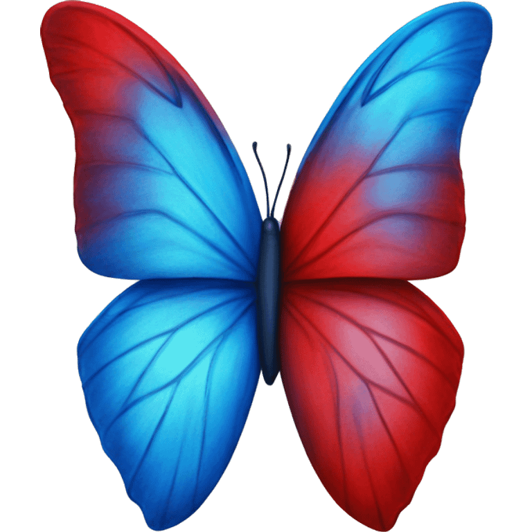 Red heart blue butterfly  emoji