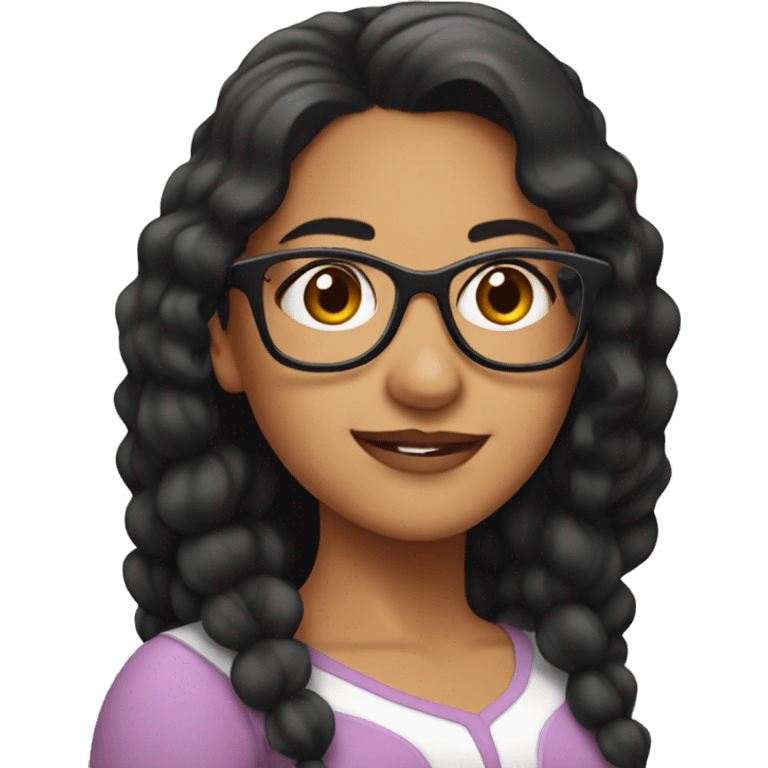 Latina girl princess with glasses emoji