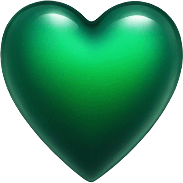 Dark green glass heart  emoji