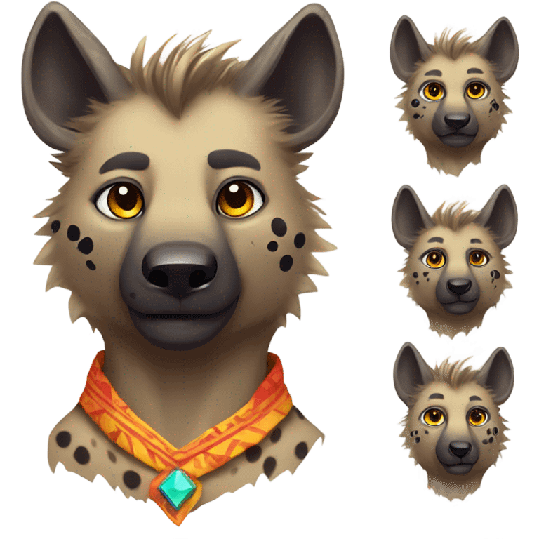 Cool anime cartoon male sassy dreamy amazing hyena  emoji