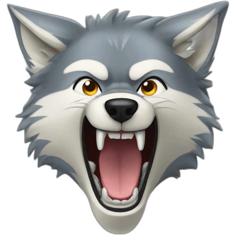 female wolf growling emoji