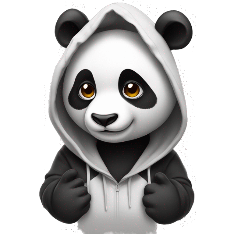 Panda wearing a hoodie emoji