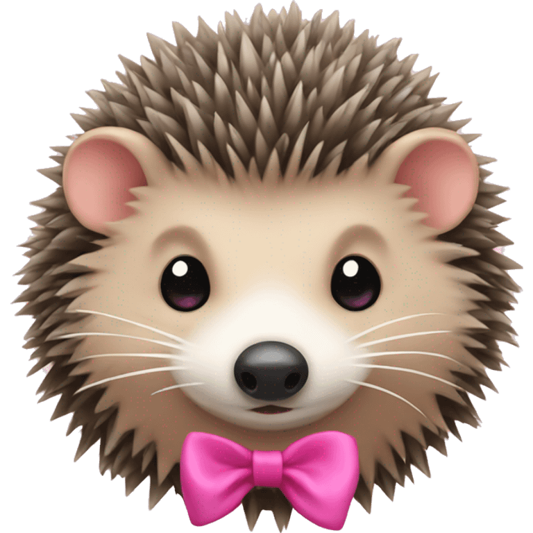 hedgehog with a pink bow emoji