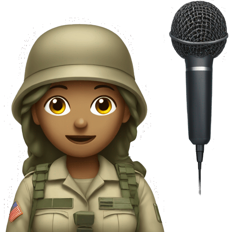 military girl with microphone emoji