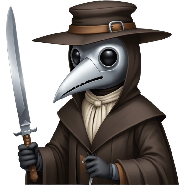 Plague doctor holding a knife emoji