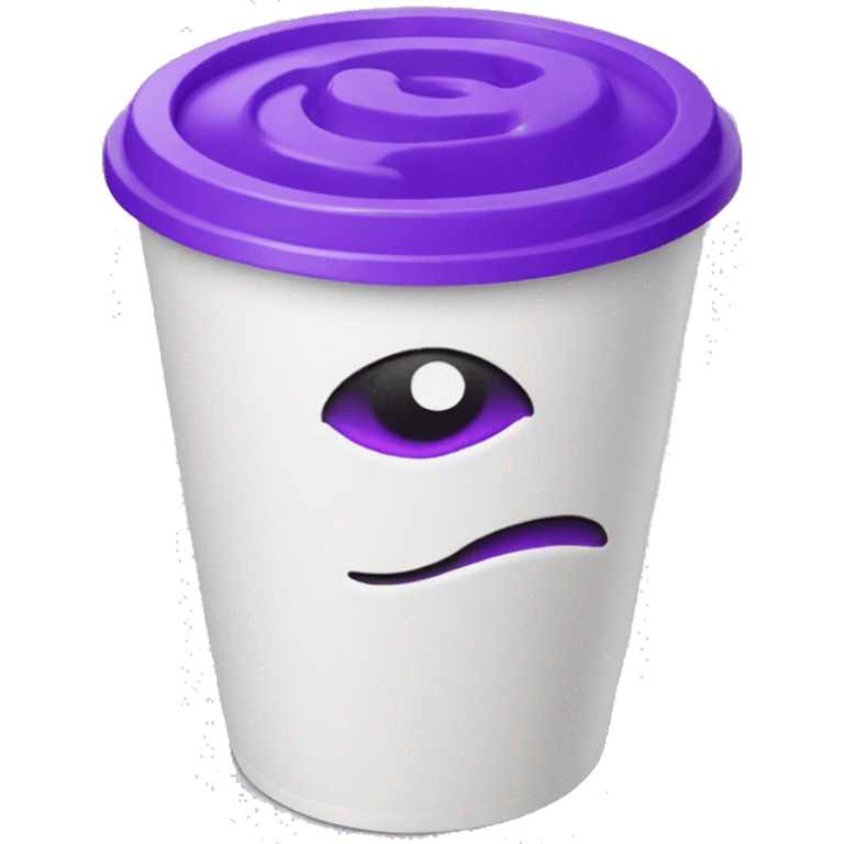 purple liquid in white styrofoam cup emoji