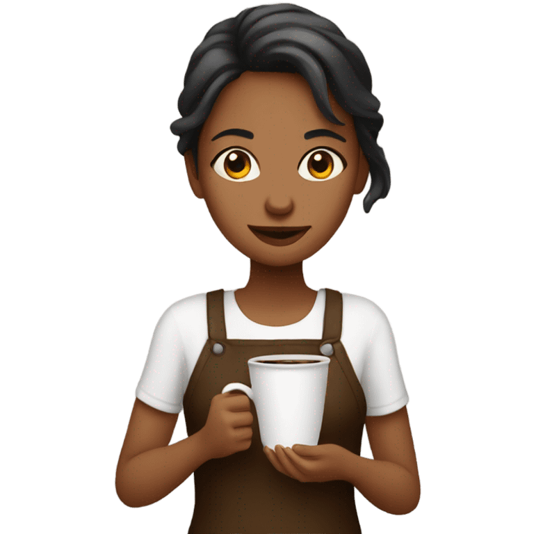 Girl holding coffee emoji