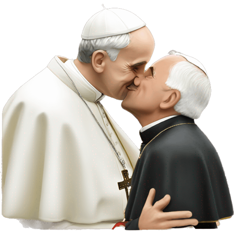 man kissing the pope emoji