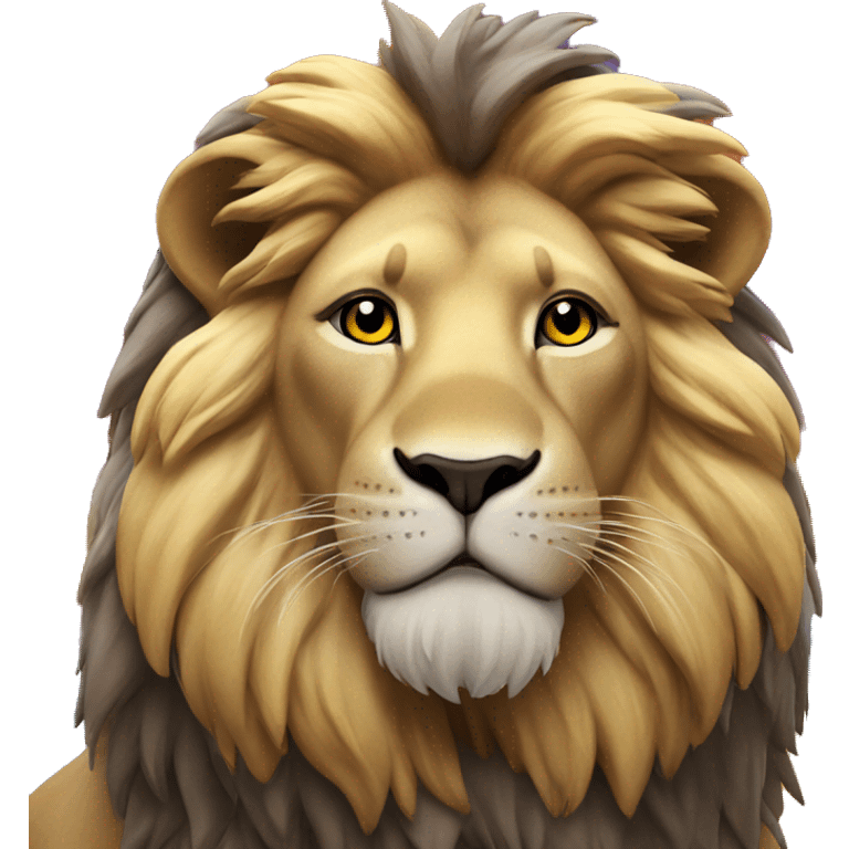 a lion with a colorfull background emoji