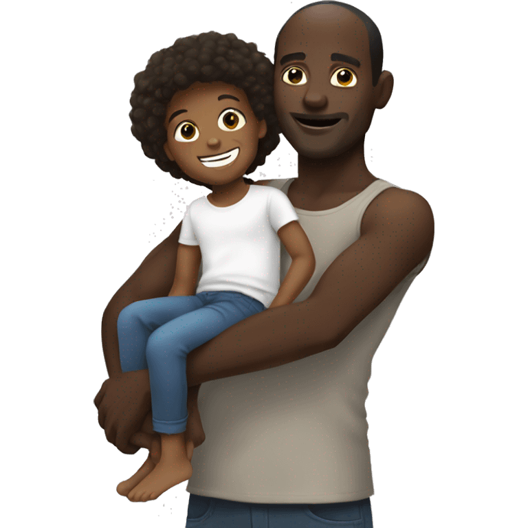 black man holding a child emoji