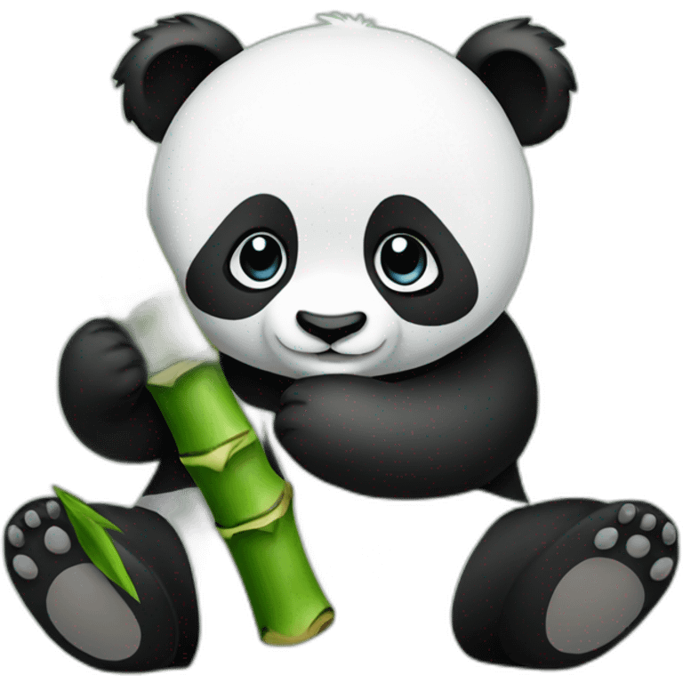 Panda love bamboo emoji