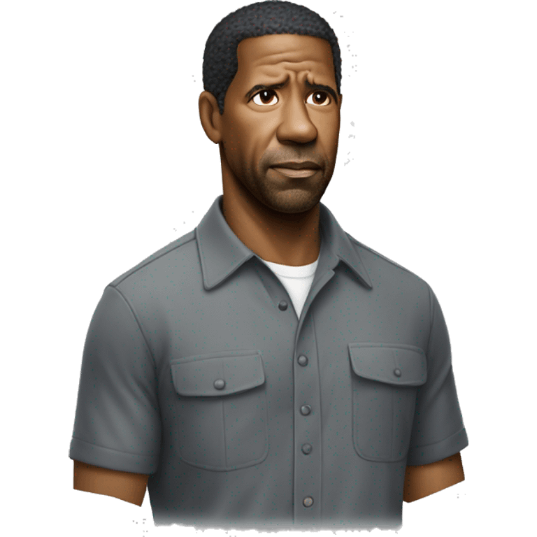 hyper realistic denzel washington wearing shirt emoji