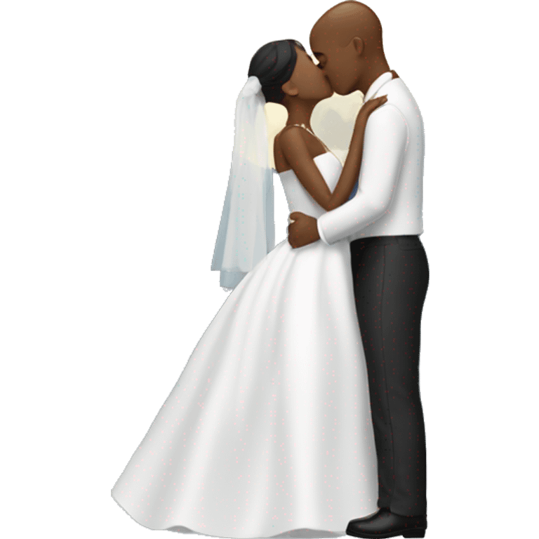 couple kissing on their wedding day under the moon emoji