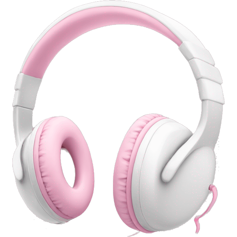 White apple headphones with light pink bows  emoji