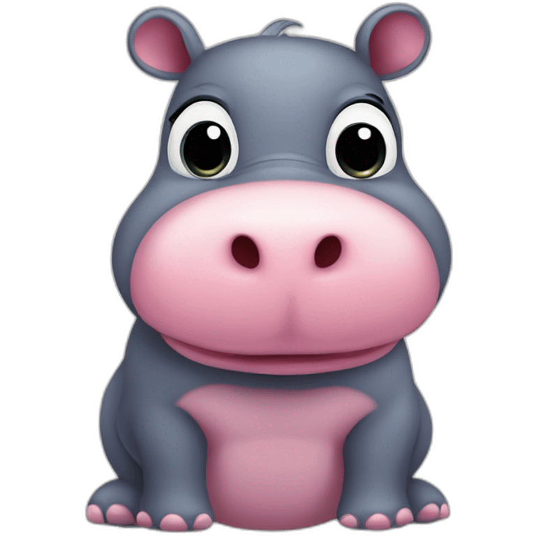 hippopotamus cute big eyes minimalist corazon heart  emoji