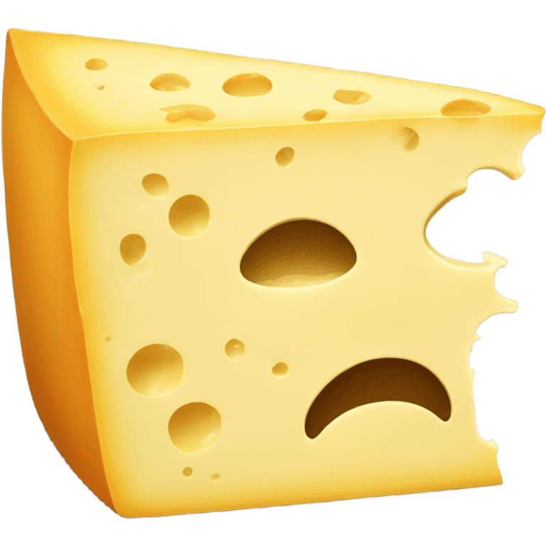 Slice of cheese looking annoyed  emoji