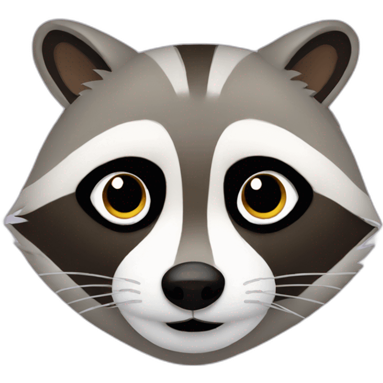 very round raccoon face emoji