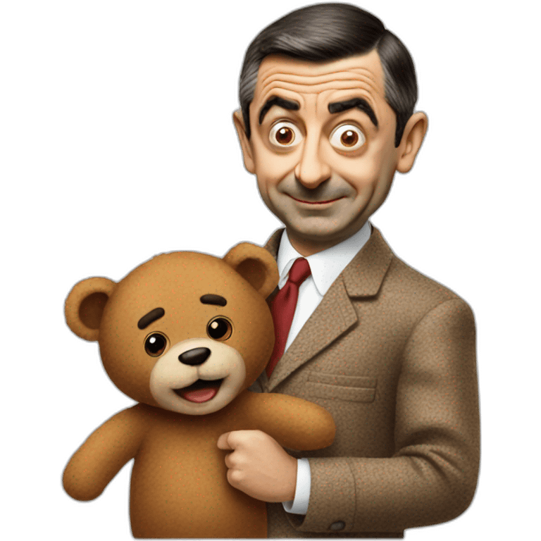 Mr bean with teddy emoji