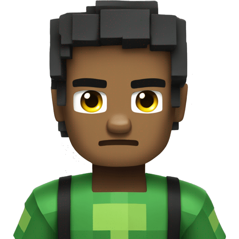 minecraft boy in green clothes, he is angry emoji