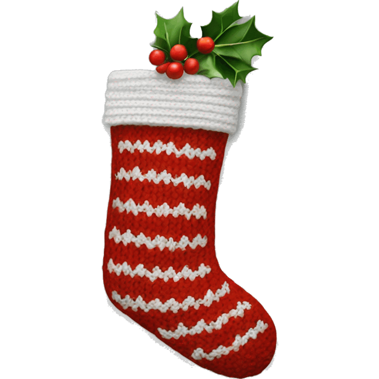 white knit christmas stocking emoji