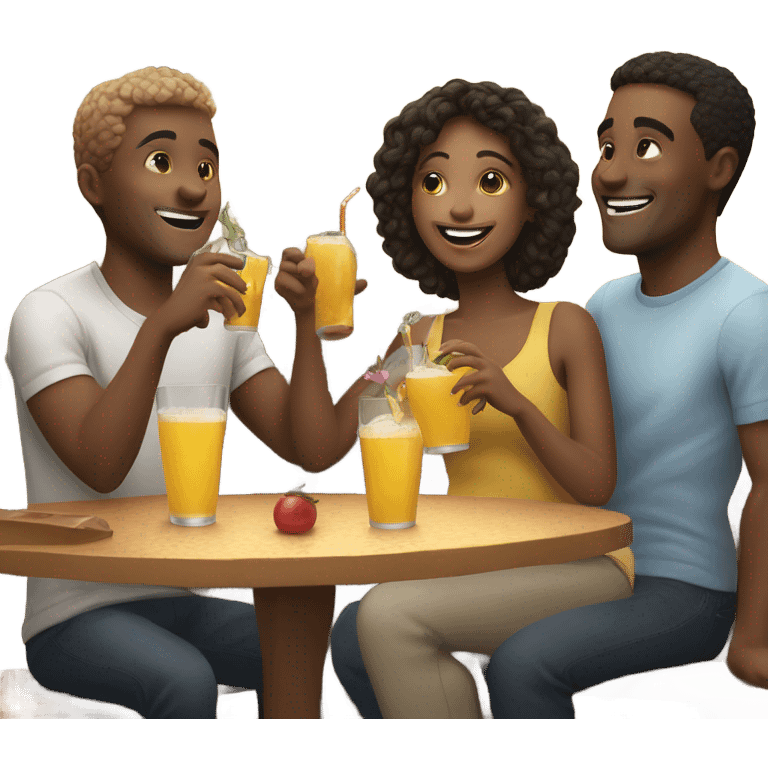 happy friends enjoying drinks emoji