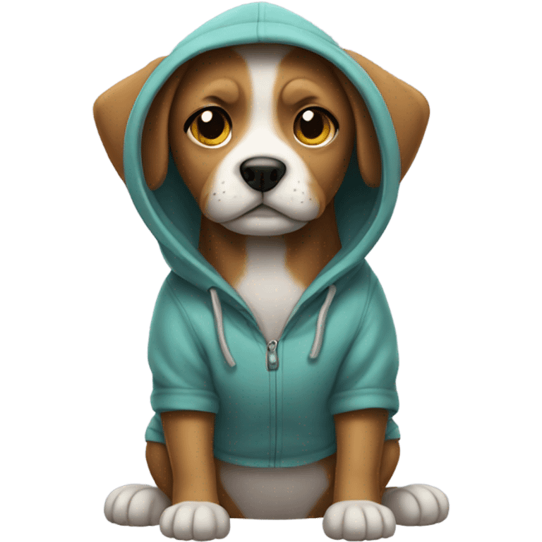 Dog wear a hoodie emoji