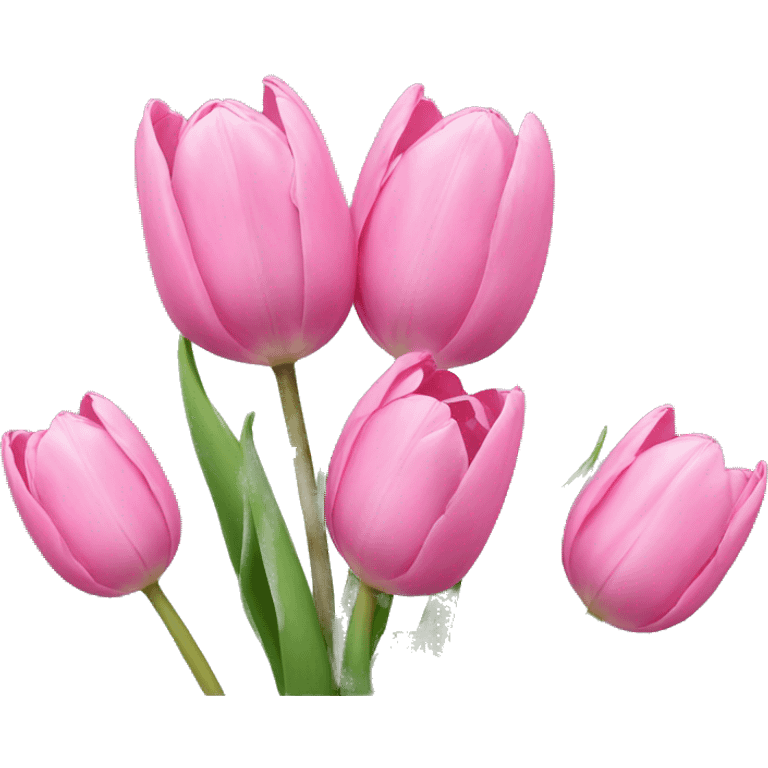 Pink tulips with a bow emoji