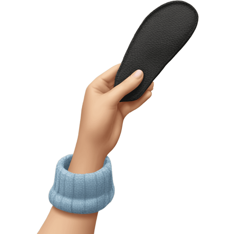 A hand holding a slipper ready to smack something emoji