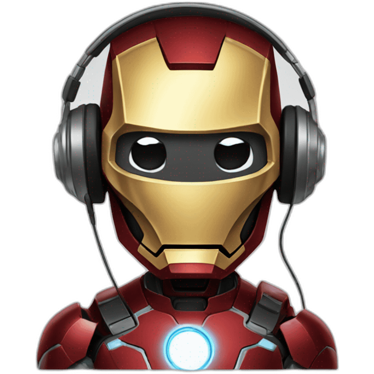 ironman playing dj emoji