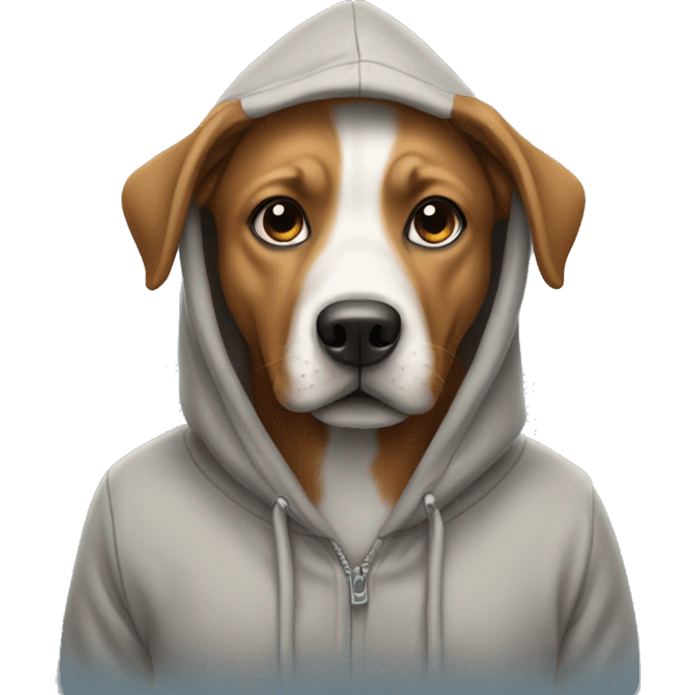 Dog wearing a hoddie emoji