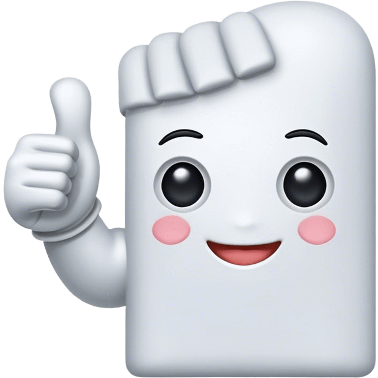 White thumbs-up wearing a glove emoji