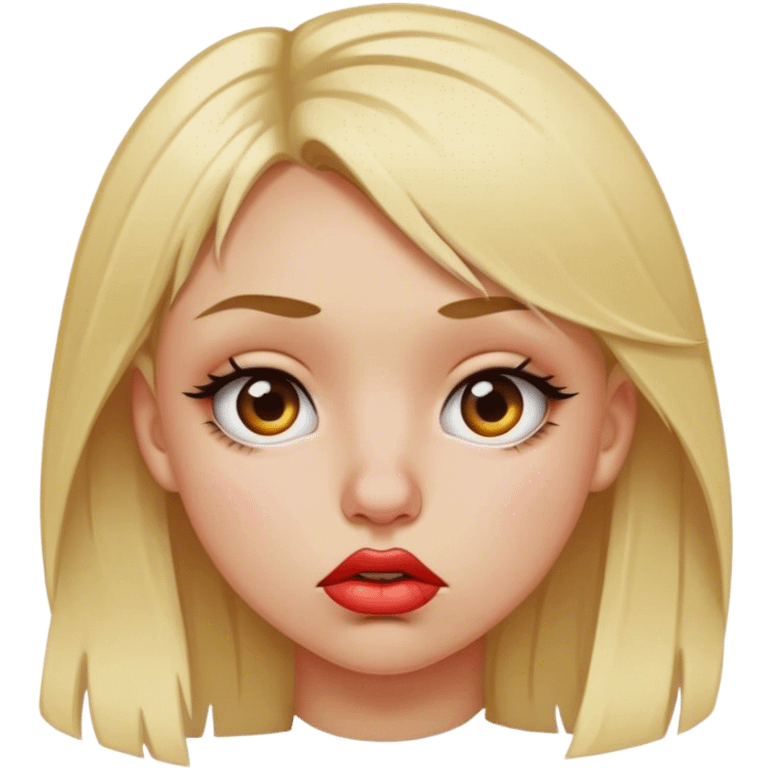 Girl with blonde hair piercing in the nose thick lips and slightly torn eyes emoji