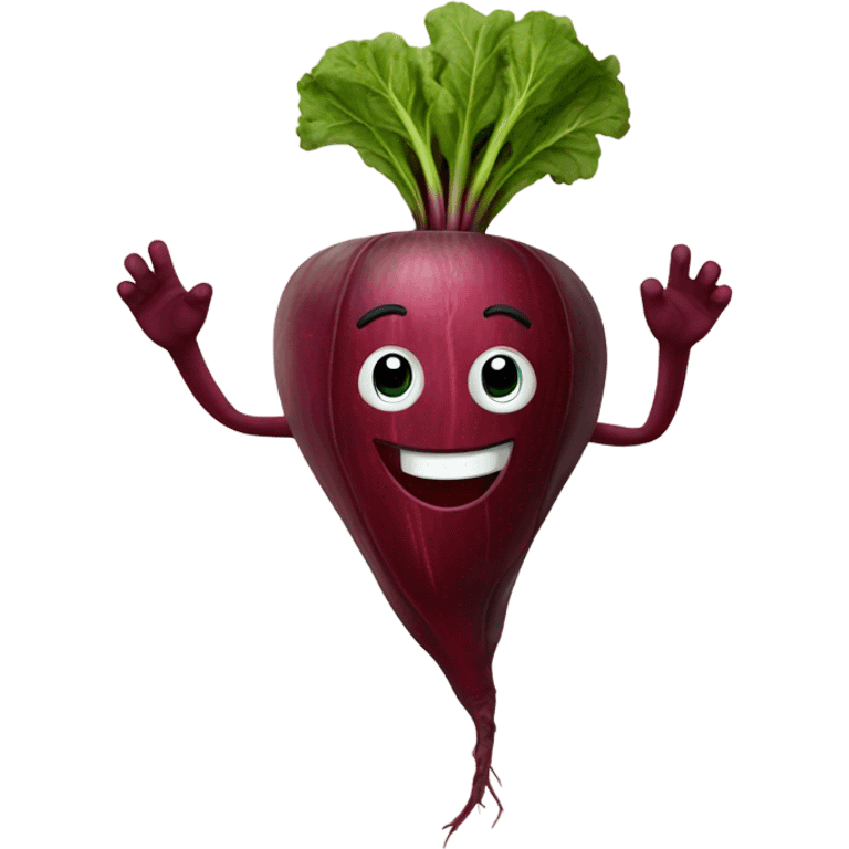 happy beetroot waving emoji