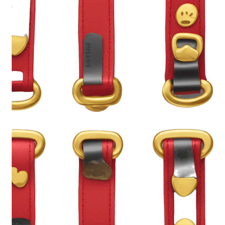 Red dog collar with a golden bone tag emoji