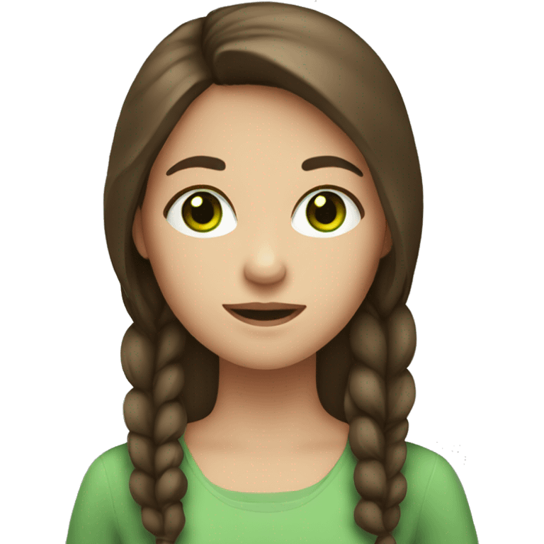 girl who has brown hair and green eyes emoji