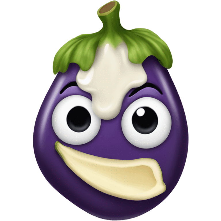 Eggplant with mayo emoji