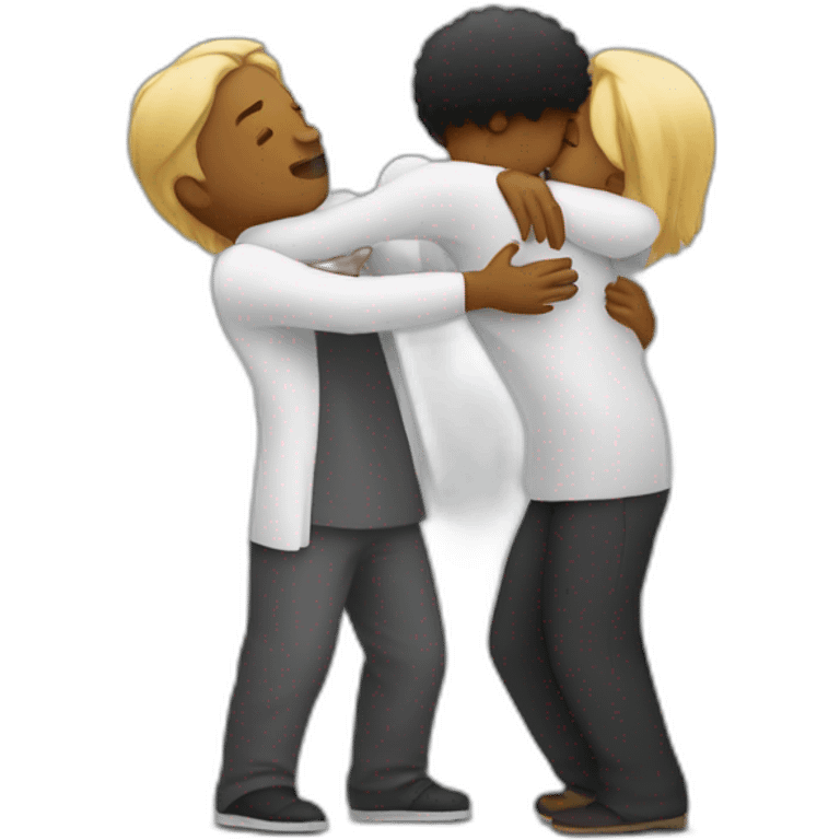 Hugs white men black women emoji