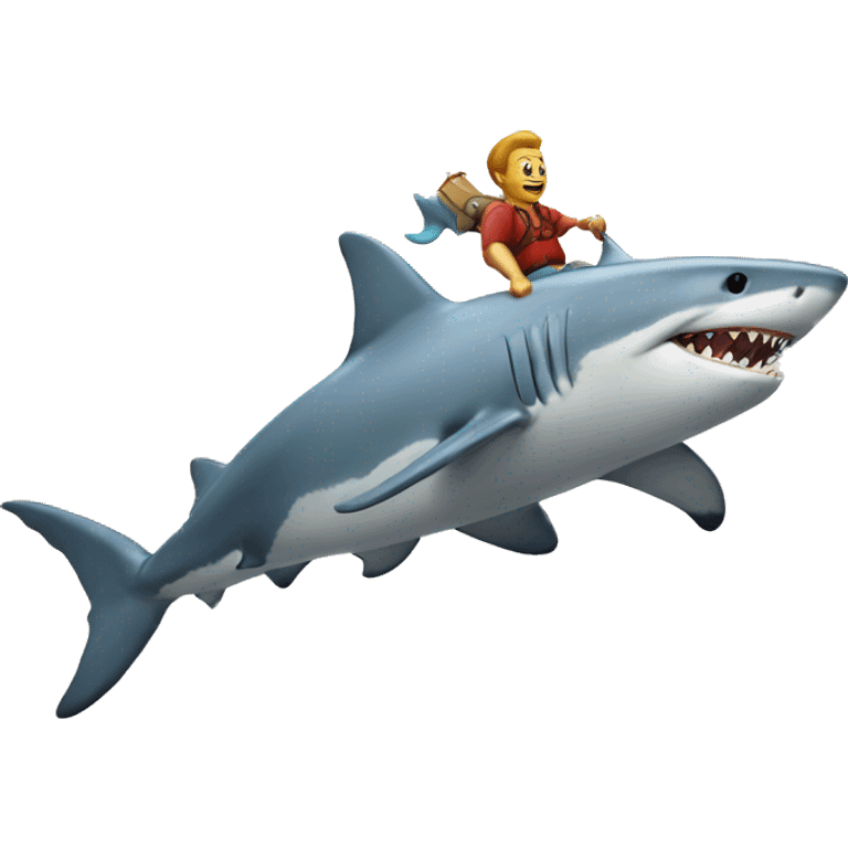 Shark riding a dolphin  emoji