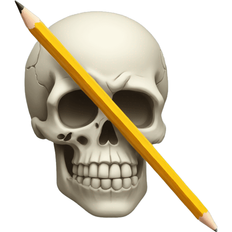 3 eyed skull with a pencil emoji