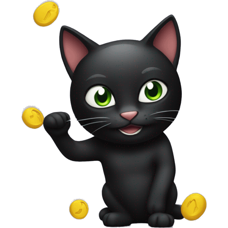 black cat clubbing  emoji