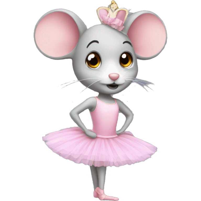 a mouse ballerina wearing a tutu emoji